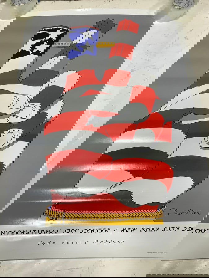 Original NYC International Toy Center Poster signed by John Ferris Robben(24in.x36in.) (1 of 1)