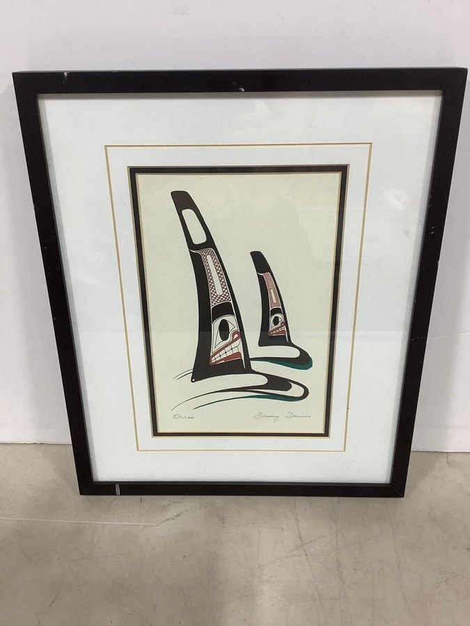 Framed Orca artwork signed Danny Dennis (11inx13.5in) (1 of 1)