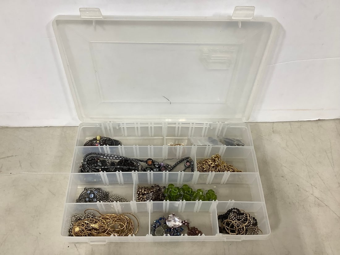Various Costume Jewelery In Plastic Case (Necklaces, and more) (1 of 1)