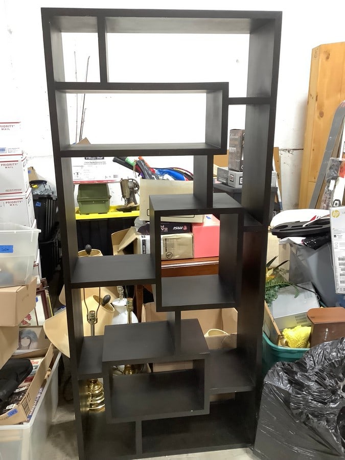 Black Wooden Shelving Unit (72inx32inx12in) (1 of 1)