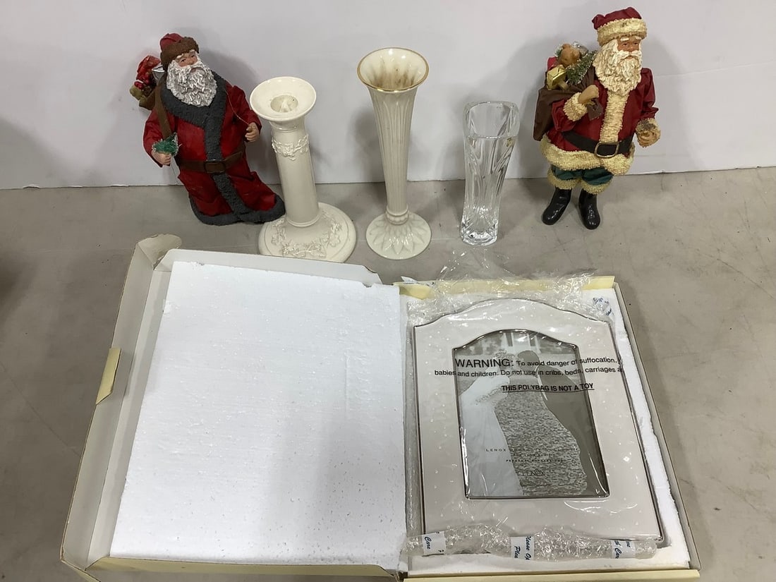Lenox Frame and Candle Holder, Santa Statues, Glass Vase, and more (Tallest - 9.5in) (1 of 1)