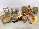 Toy Wicker Chairs and Table, Barbie Dolls/Accessories, and more