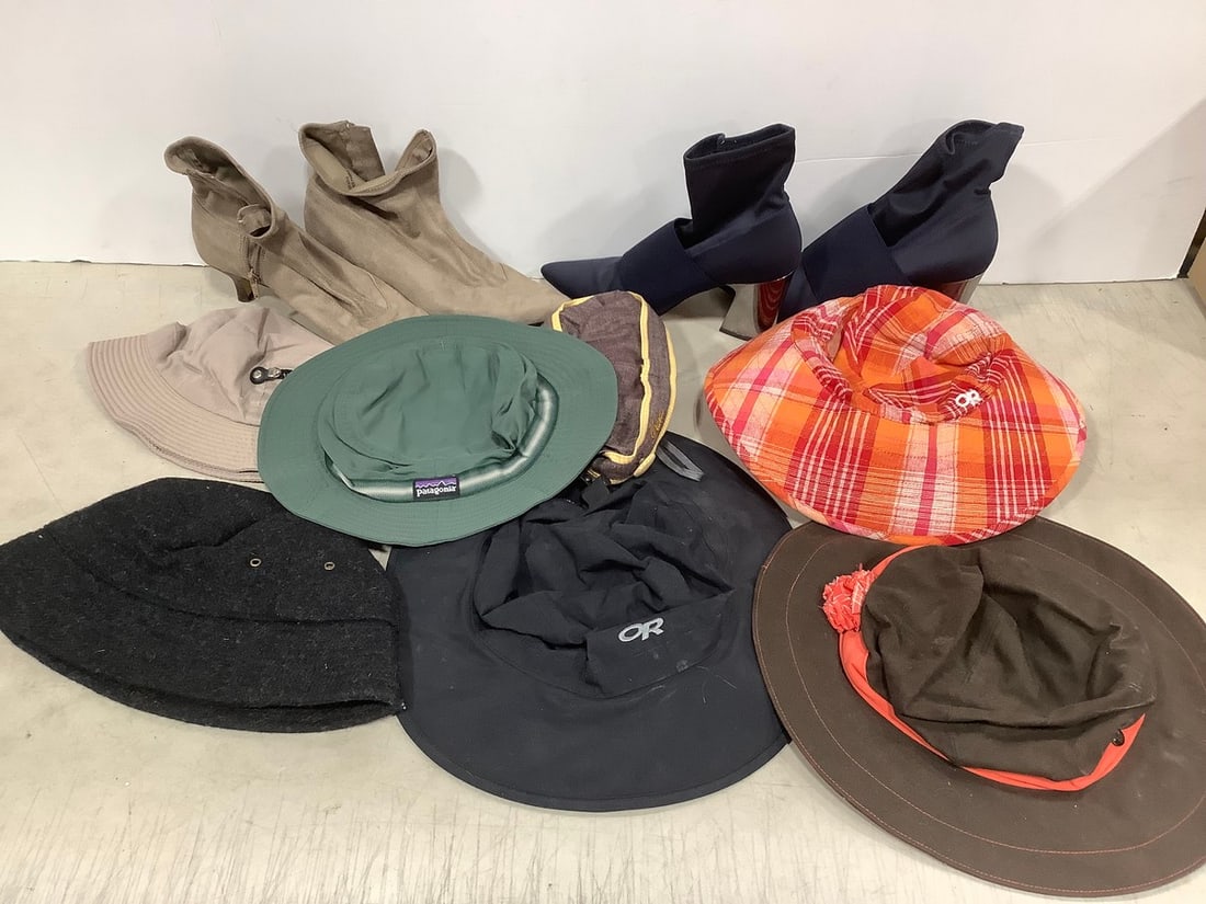 Various hats(Patagonia, J.Crew, etc.) and heels(Nine West-7M and 7M): Various hats(Patagonia, J.Crew, etc.) and heels(Nine West-7M and 7M)