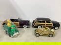 1949 Ford Woody Wagon model, 1948 Chrysler Town & Country car model, Sesame Street Fisher Price toy,