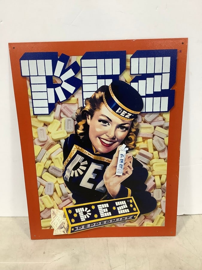 PEZ tin sign wall decor(12.5in.x16in.): PEZ tin sign wall decor(12.5in.x16in.)