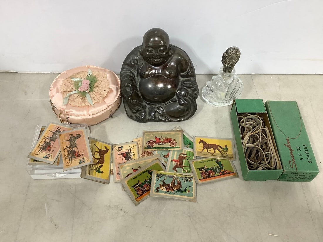 Vintage Cardboard Cutouts, Buddha Bank, Needle/Pin Pillow, and more: Vintage Cardboard Cutouts, Buddha Bank, Needle/Pin Pillow, and more