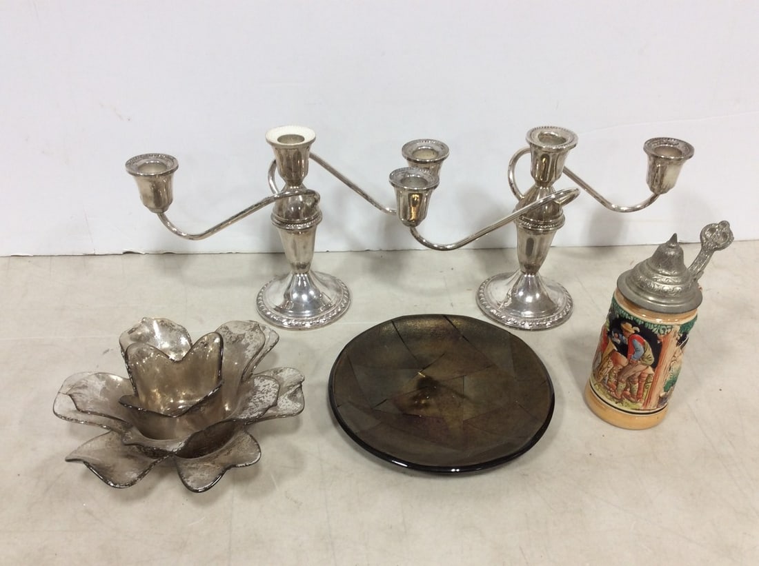Silver Candle Holders, Stein, Flower Candle Holder, and more: Silver Candle Holders, Stein, Flower Candle Holder, and more