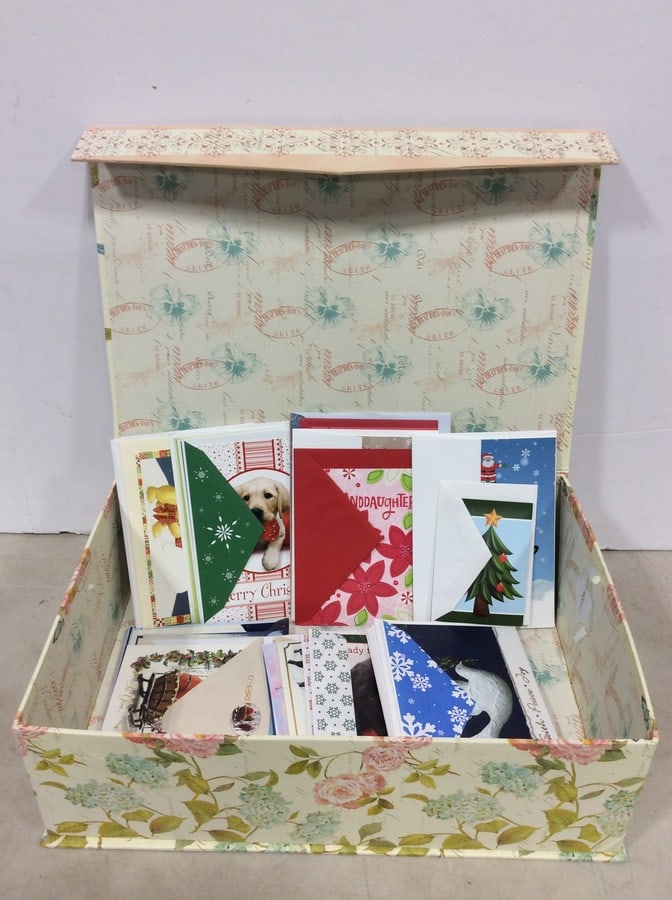 Various Blank Christmas Cards in Decorative Box (5inx16.75inx11.75in) (1 of 1)