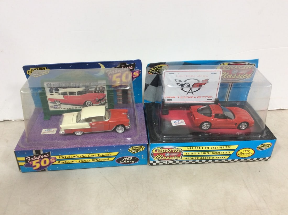 Fabulous 50s 1955 Chevy and 1957 Corvette Classics Collectibles *Both new in Box* (1 of 1)