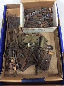 Vintage Door Knobs spindles & Hinge Parts