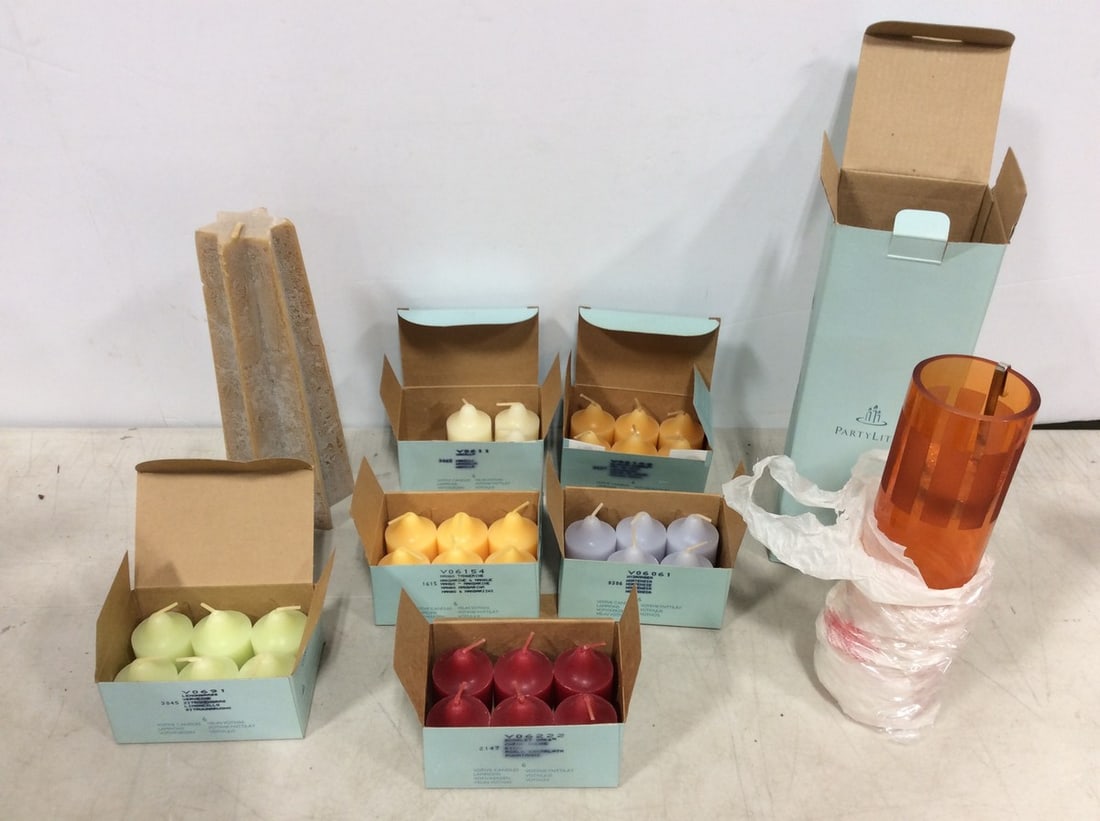 Paty Lite votives and votive holder(9in.tall): Paty Lite votives and votive holder(9in.tall)