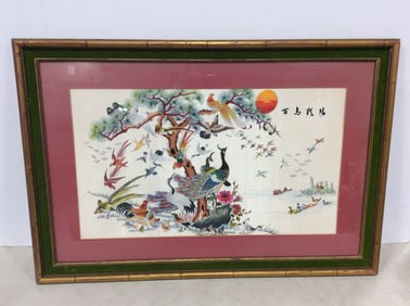 Framed oriental artwork(21in,x31in.)