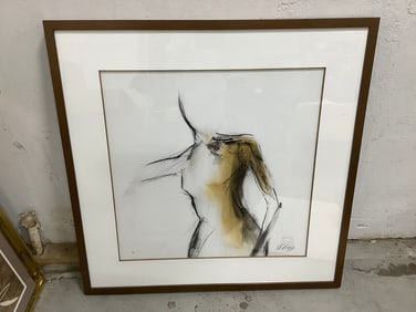 Framed and signed artwork(25in.x45in.)