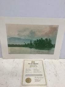 David Curles Lake George-The Adironacks signed art print with COA(15in.x21.5in.)