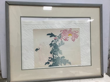Framed and signed textured artwork(33in.x40.5in.)