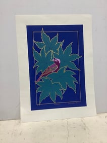 Nightingale serigraph art print signed Denise Harris(17in.x23in.)
