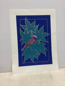 Nightingale serigraph art print signed Denise Harris(17in.x23in.)