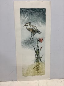 Waterbirds I art print signed Yarbrough(13in.x28.5in.-47/350)
