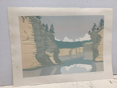The Dells in Spring art print signed Denise Harris(17.75in.x24.5in.)