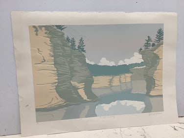 The Dells in Spring art print signed Denise Harris(17.75in.x24.5in.-56/150)