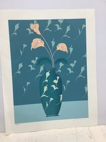 Floral art print signed Samama(395/475-22.5in.x28.5in.)