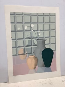 Vase serigraph art print signed Samama(22in.x29in.-311/500)