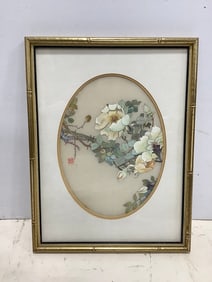 Framed oriental artwork wall decor(13.25in.x17.25in.)