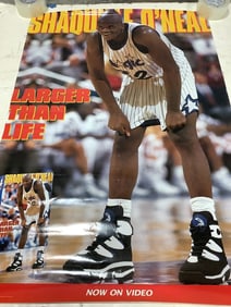 Vintage Shaquille O Neal larger than life poster(1995)(27in.x40in.)