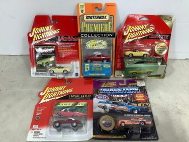 Diecast collectibles(Johnny Lightning, matchbox permier collection-all new in box)