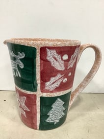 Handpainted Ceramic Pitcher (7.25in Tall)