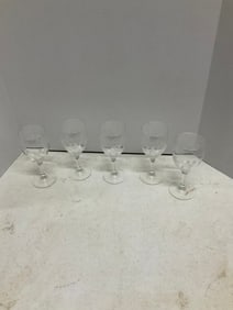 Lot of 5 clear steam flute glasses