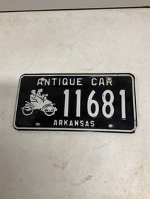 Antique car Arkansas license plate