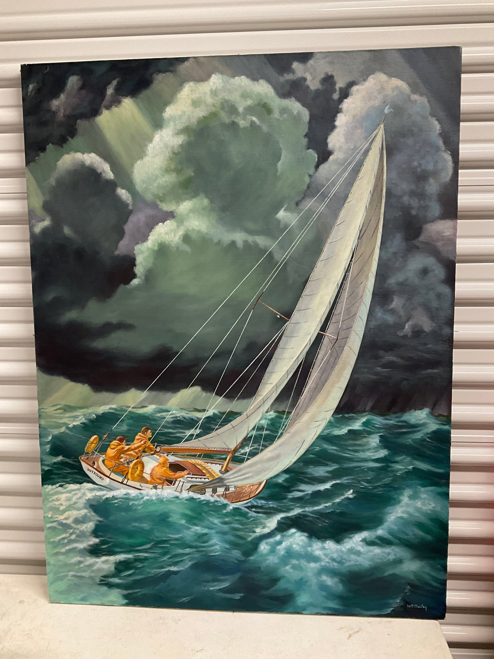 Oil painting on canvas by W. E Bailey 30x40: Oil painting on canvas by W. E Bailey 30x40