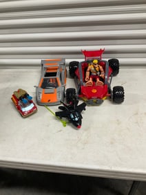 Lot of toy cars and action figure