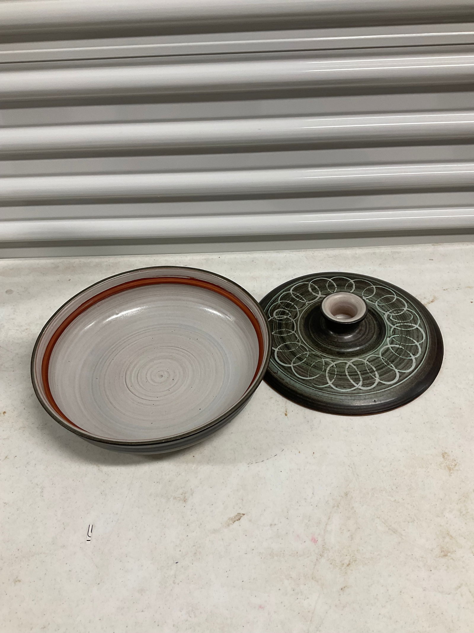 12in handmade ceramic baking dish with lid (1 of 1)