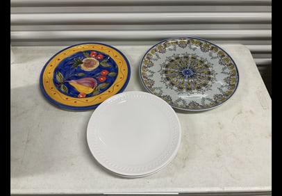Lot of serving plates and trays