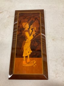 Clown artwork on wood 13x7