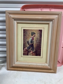 1986 framed Boy lithography 19x22