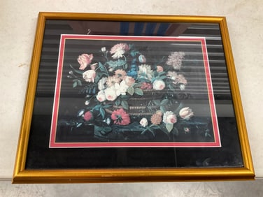 Flowers in basket Framed artwork 14x12