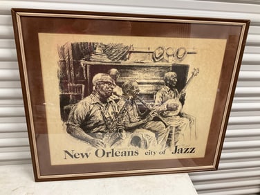 New Orleans City of Jazz Poster Ken Burke signed Artist proof 1979 207/1000 33x28