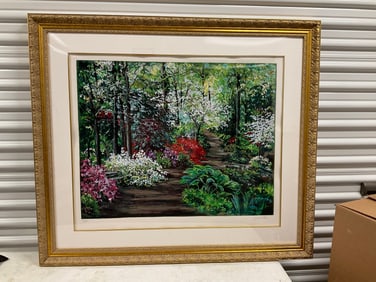 Rea, Joann "Height of Spring at Brookside" 1994 311/350 Serigraph in color on woven paper 43x37