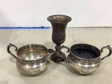 Sterling silver cups(tallest 5in.)