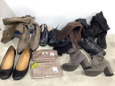 Various boots- and NaRaya handbags