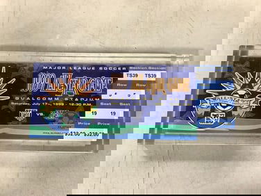 Major League Soccer 1999 All Star Game ticket in case(3.75in.x8.75in.)