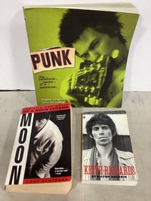 Various Books (Moon, Punk, and Keith Richards)
