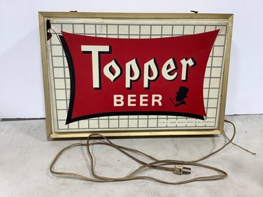 Light Up Topper Beer Sign (13inx18.5in) *Damaged - unknown working condition*