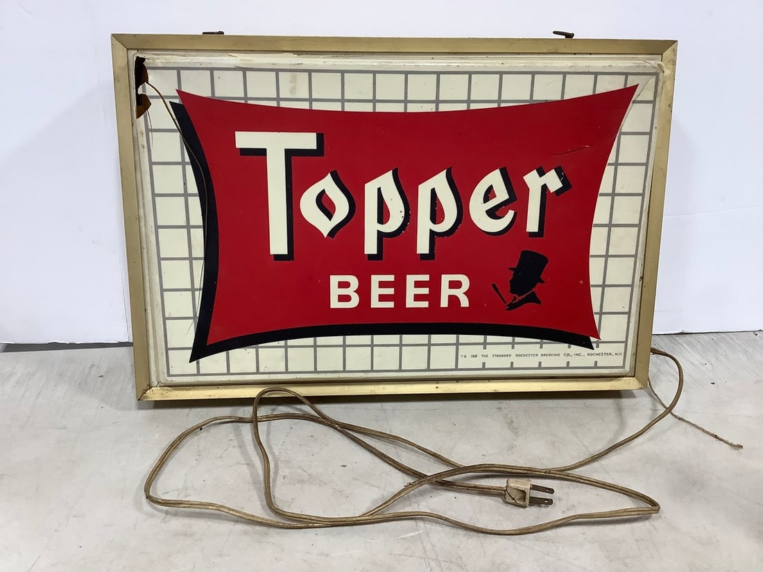 Light Up Topper Beer Sign (13inx18.5in) *Damaged - unknown working condition* (1 of 1)