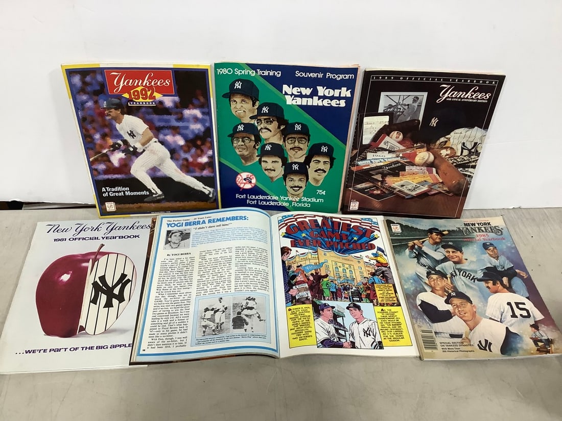Various NY Yankees Programs, and Yearbooks (1980, 1981, 1985, 1992) (1 of 1)