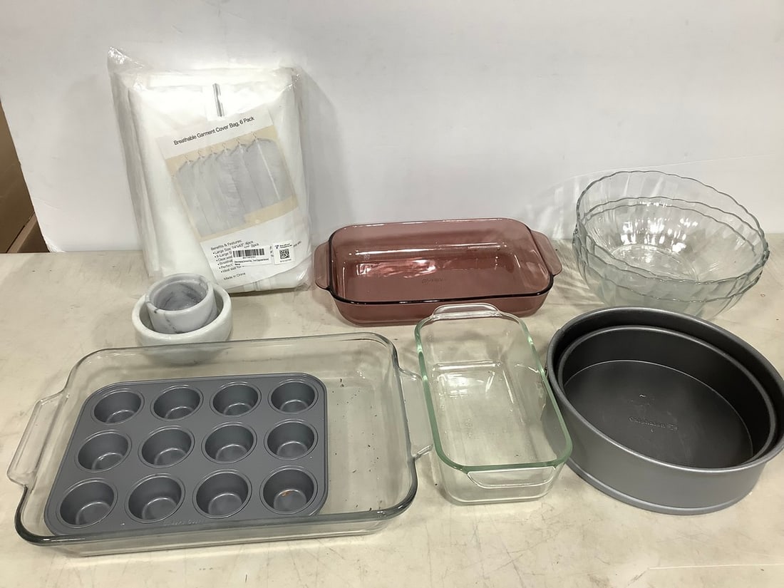 Breathable Garment Cover Bag (6 pack), Glass Pyrex Trays, and more (Longest - 13in): Breathable Garment Cover Bag (6 pack), Glass Pyrex Trays, and more (Longest - 13in)