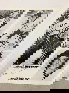 NHL double sided and signed print(John Bucyk, Gerry Cheevers, Ross Brooks, and more): NHL double sided and signed print(John Bucyk, Gerry Cheevers, Ross Brooks, and more)